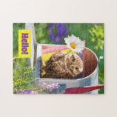 Owl met bloem in brievenbus legpuzzel (Horizontaal)