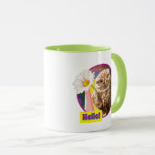 Owl met bloem in brievenbus mok (Voorkant rechts)