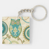 Owl met Circulaire Patronen Sleutelhanger (Achterkant)