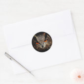Owl met gele ogen Ronde sticker (Envelop)
