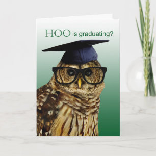 Owl met Glasses Grammar Afstuderen Card Kaart