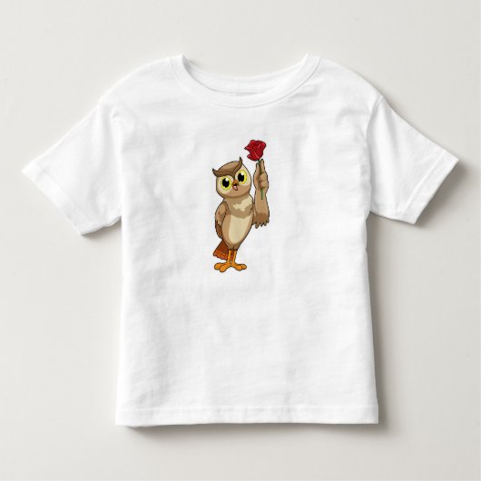 Owl met Roos Kinder Shirts (Voorkant)