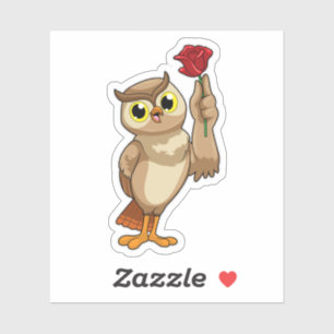 Owl met Roos Sticker