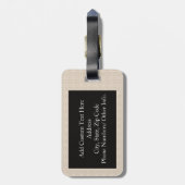 Owl met snor en Pet Bagagelabel (Achterkant verticaal)