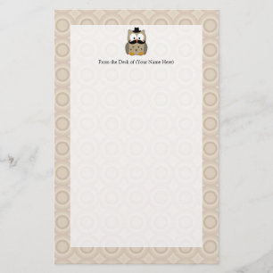 Owl met snor en Pet Briefpapier