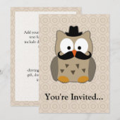 Owl met snor en Pet Kaart (Voorkant / Achterkant)