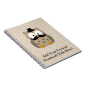 Owl met snor en Pet Notitieboek (Rechterzijde)