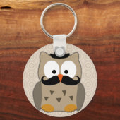 Owl met snor en Pet Sleutelhanger (Voorkant)