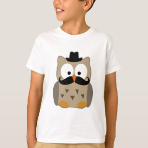 Owl met snor en Pet T-shirt