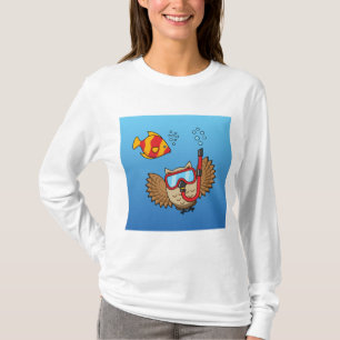 Owl met Snorkel Masker en Tropische Vis T-shirt