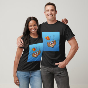 Owl met Snorkel Masker en Tropische Vis T-shirt