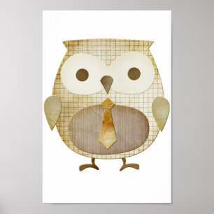 Owl met Stropdas Poster