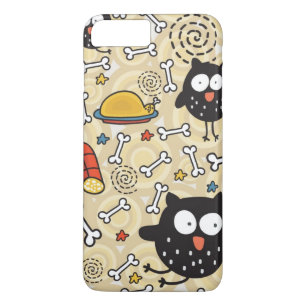 Owl met vleespatroon 	iPhone 8 plus / 7 plus hoesje