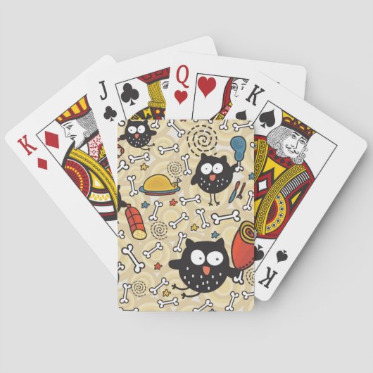 Owl met vleespatroon pokerkaarten (Achterkant)