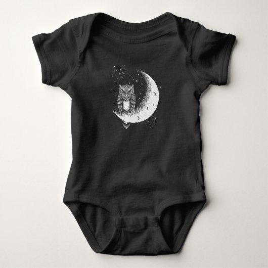 Owl Moon Celestial Bird Crescent Romper (Voorkant)