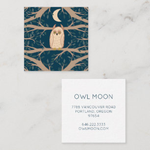 Owl Moon Mystical Magical Boho Colorful Vierkante Visitekaartje