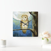 "Owl Moon" wandklok Vierkante Klok (Huis)