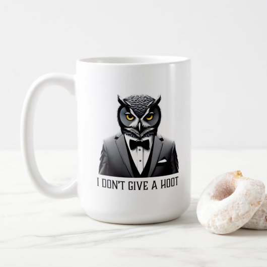 Owl Mug - "Je ne donne pas un coup de pied" (Avec donut)