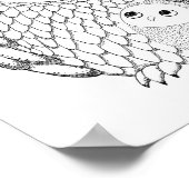 Owl Nursery Art Poster Black & White Owl Print (Hoek)