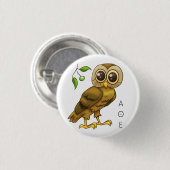Owl of Athena Ronde Button 3,2 Cm (Voorkant /achterkant)