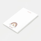 Owl onder een regenboogleraar post-it® notes (Schuin)