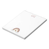 Owl onder een regenboogschool-Notitieblok Notitieblok (Gedraaid)