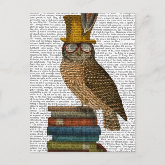 Owl op boeken briefkaart (Voorkant)