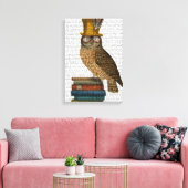 Owl op boeken canvas afdruk (Insitu (Woonkamer))