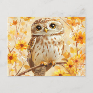 Owl op boom briefkaart