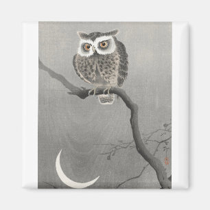 Owl op boomtak door Ohara Koson Magneet