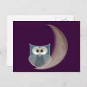 Owl op de maan briefkaart (Voorkant / Achterkant)