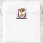 Owl op Rest Vierkante Sticker (Tas)