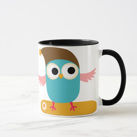 Owl op Snowboard, Sport Mok (Rechts)