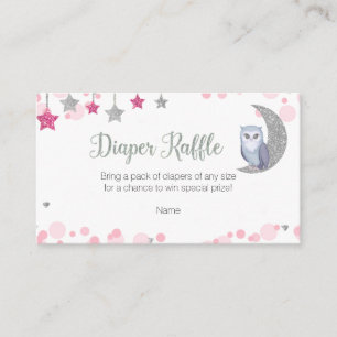 Owl Over de maan Diaper Raffle Enclosure Kaart