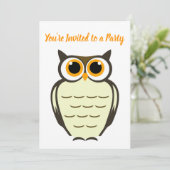 Owl Party Uitnodiging (Staand voorkant)