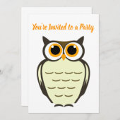 Owl Party Uitnodiging (Voorkant / Achterkant)