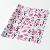 Owl Patroon Cadeaupapier (Uitgerold)