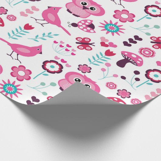 Owl Patroon Cadeaupapier (Hoek)
