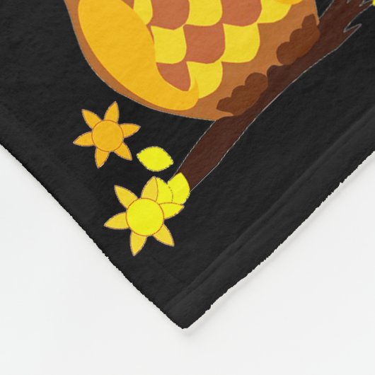 Owl Pattern op Fleece Blanket (Hoek)