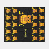 Owl Pattern op Fleece Blanket Deken (Voorkant (Horizontaal))