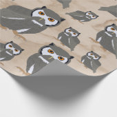 Owl Pattern & Rustic Wood Cadeaupapier (Hoek)
