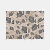 Owl Pattern & Rustic Wood Fleece Deken (Voorkant (Horizontaal))