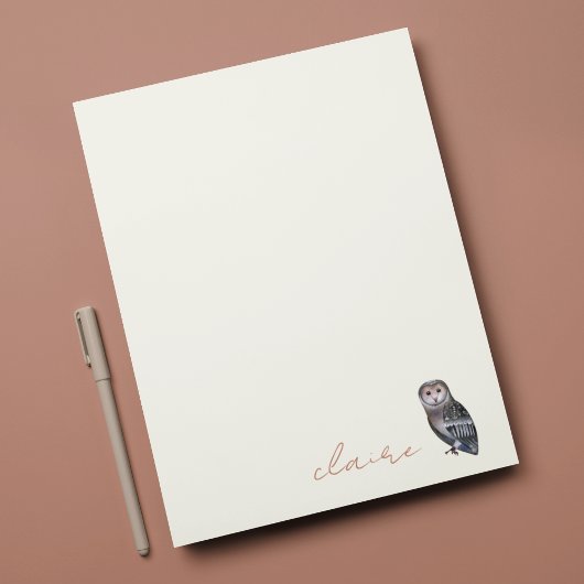 Owl Personalized Note Card Notitiekaartje