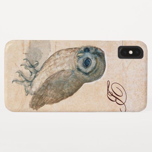 OWL, PIink, Sepia Monogram Case-Mate iPhone Case (Achterkant (horizontaal))