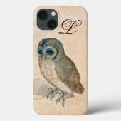 OWL, PIink, Sepia Monogram Case-Mate iPhone Case (Achterkant)