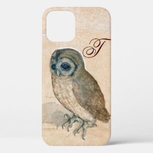 OWL, PIink, Sepia Monogram iPhone 12 Hoesje