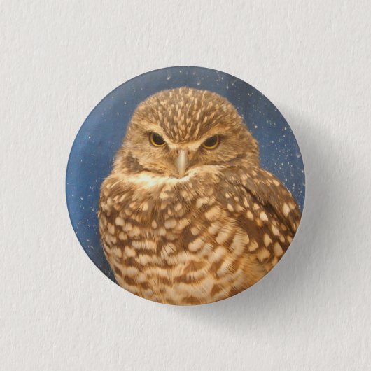 Owl Pin Ronde Button 3,2 Cm (Voorkant)