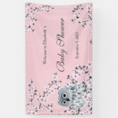 Owl Pink Glitter Cherry Blossom Baby Spandoek (Verticaal)