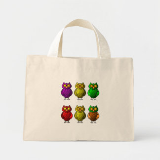 Owl pixel art canvas tas