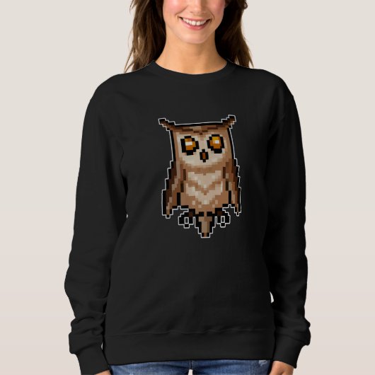 Owl Pixel Retro Gaming Style Trui (Voorkant)